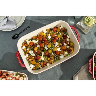 6. Staub Rectangular Ceramic Platter - 4.5 Liters, Red