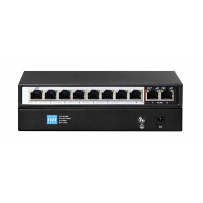 2. Extralink Switch PoE CERES 8x 100Mb/s PoE/PoE+, 2x RJ45 Uplink 100Mb/s, 96W