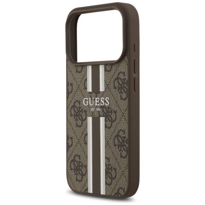 6. Guess 4G Printed Stripes MagSafe case for iPhone 17 Pro - brown