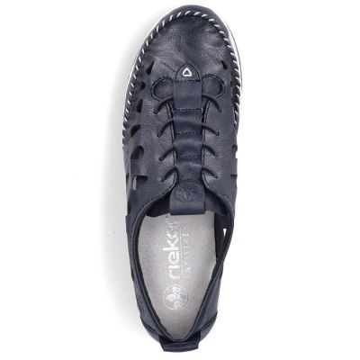 42. Rieker W RKR652 navy blue openwork leather shoes