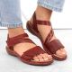 3. Rieker W RKR685 comfortable leather sandals red