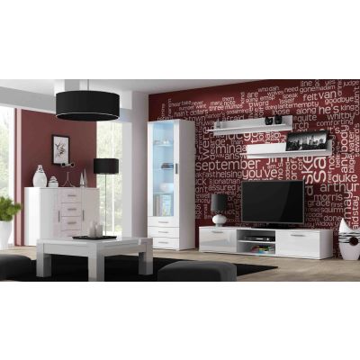 3. UNI white/gloss white chest of drawers (WHITE)