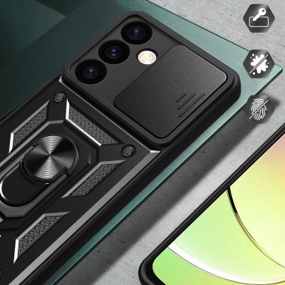 6. Hybrid Armor Camshield armored case for Samsung Galaxy S24+ with camera cover - black