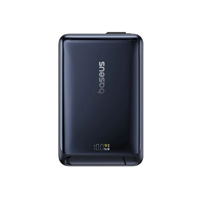 5. Baseus Nomos 10000mAh 45W Qi2 Power Bank with MagSafe Compatible Stand with Built-in USB-C Cable - Black