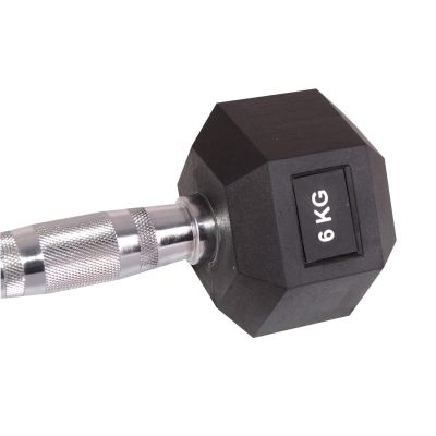 4. HEX RUBBER Dumbbell 6 KG ENERO FIT