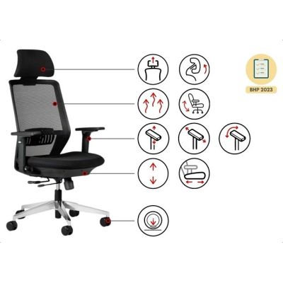 4. Ergonomic SPECTRUM office chair, black