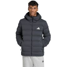 Men's adidas Helionic Climawarm Stretch Hooded Down Jacket Black JN2114