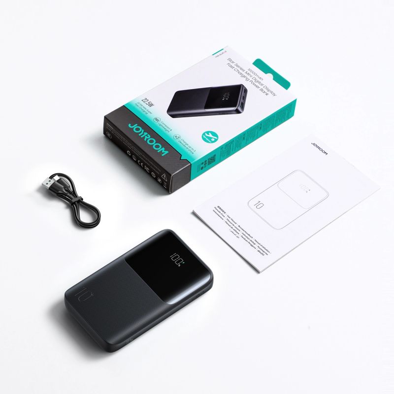 8. Joyroom JR-QP191 Star Series Mini 10000mAh 22.5W Powerbank with Digital Display - Black