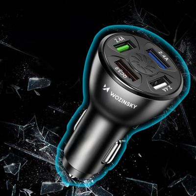 5. Wozinsky WCCAW 50W 4x USB-A QC car charger - white