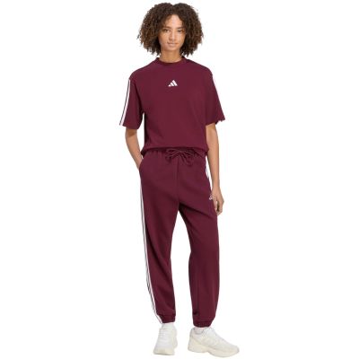6. Women's adidas Essentials 3-Stripes Boyfriend T-Shirt in Burgundy KF6287