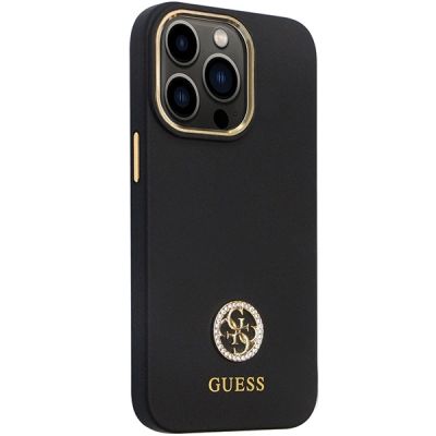 4. Guess 4G Silicone Logo Strass Case for iPhone 13 Pro Max - Black