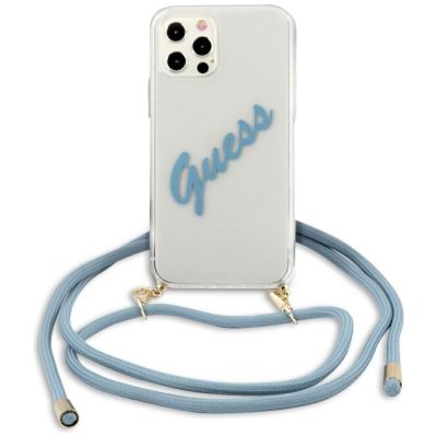 Guess GUHCP12LCRTVSBL iPhone 12 Pro Max 6.7" blue/blue hardcase Script Vintage