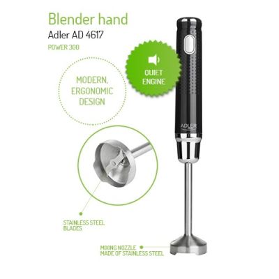 6. Adler AD 4617 Hand Blender (300W; black)