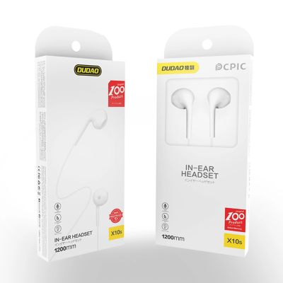2. Dudao X10S wired in-ear headphones 3.5mm mini jack 1.15m - white