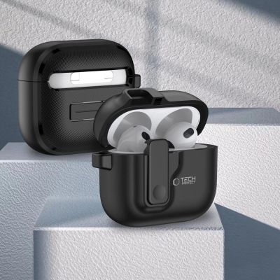 3. Tech-Protect Slim Hook Case for AirPods 4 - Black