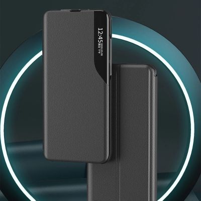 8. Eco Leather View Case Elegant Flip Cover with Stand Function Poco M4 Pro 5G Blue
