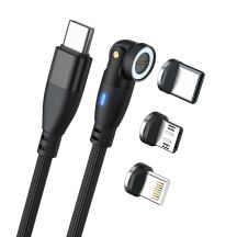 RealPower Magnetic cable 100 Watt, 1m, black with Adaptern