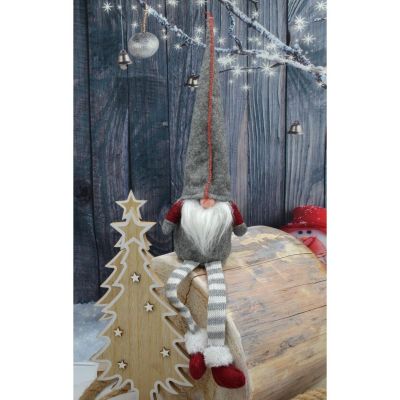 7. DECORATIVE gnome dwarf 30+15cm gray