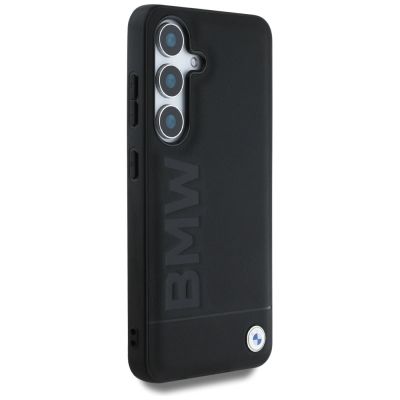 4. BMW Leather Big Wordmark Case for Samsung Galaxy S25+ - Black