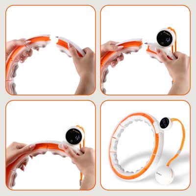 12. HHM21 HULA HOP WHITE/ORANGE WITH MAGNETS, TPE PROTECTION AND WEIGHT + HMS COUNTER