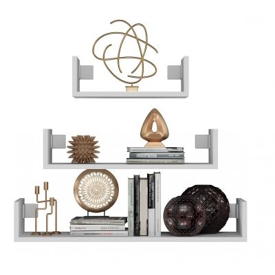 4. Set of 3 hanging shelves MOBI 3P 80x20xH14 white