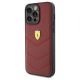 2. Ferrari Leather Stitched Lines case for iPhone 15 Pro Max - red