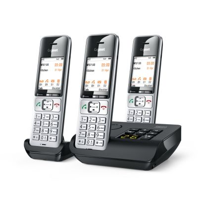 7. Gigaset 500A Comfort Trio Cordless Phone - Answering Machine - ECO DECT\GAP\CAT-iq - Silver + 2 additional handsets