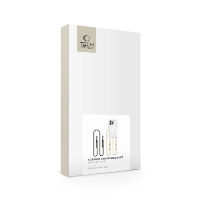 4. Tech-Protect FlexAir Chain MagSafe Case for iPhone 16 Pro Max - Clear + 2 Lanyards (Black and Taupe)