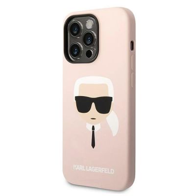 2. Karl Lagerfeld KLHMP14LSLKHLP iPhone 14 Pro 6.1 "hardcase light pink / light pink Silicone Karl`s Head Magsafe