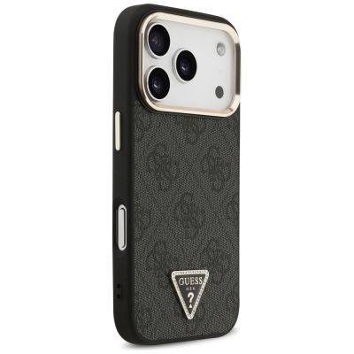 4. Guess 4G Triangle Logo MagSafe Case for iPhone 17 Pro / 18 Pro - Black and Gold
