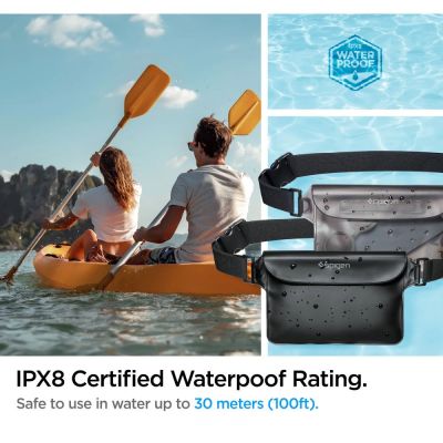 4. Spigen Aqua Shield A620 Waterproof Hip Bag IPX8 - Black