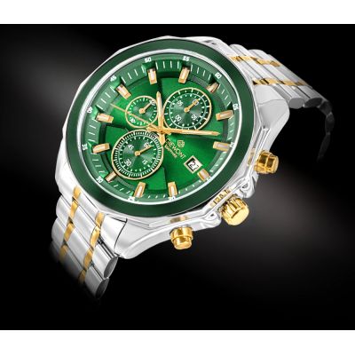 2. Giewont Chronograph Sapphire Men's Watch Silver Green GW7290-B7