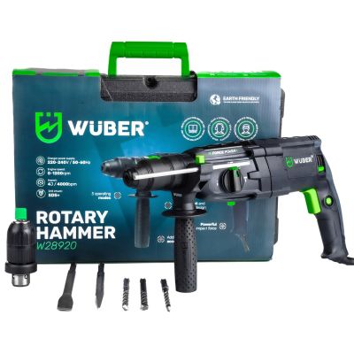 14. Rotary Hammer Drill with 4 J Impact Energy, 2500 W, W28920 WUBER