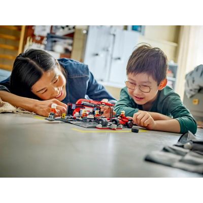 8. LEGO CITY 60443 F1 Pit Stop and Mechanics with Ferrari Car