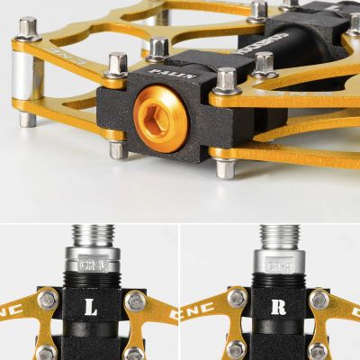 5. Rockbros JT201012LG 2010-12L Aluminum Platform Bicycle Pedals - Gold