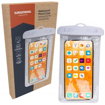 12. WATERPROOF PHONE CASE 11X21CM PVC WHITE GRUNDIG