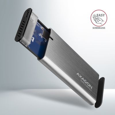 4. AXAGON EEM2-SG2 RAW BOX External Enclosure for M.2 SSDs, USB-C 3.2 Gen 2 – Silver