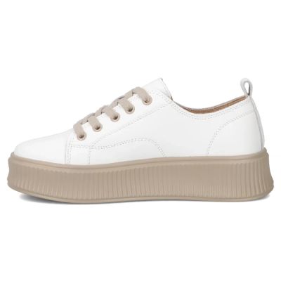 4. Leather platform sneakers, white, Filippo DP6122