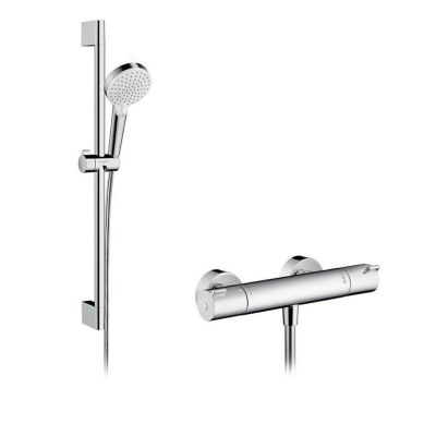 3. Hansgrohe Crometta brusersystem with 65 cm Vario brusesat and Ecostat 1001 CL thermostatarmatur til frembygning