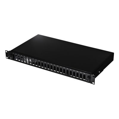 2. Alantec Fiber optic distribution box 24xSC duplex / 24xLC quad 19" 1U with front panel and mounting accessories (glands, cable ties), extendable (FOP-1U-24SCD-C)