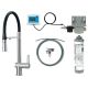 Kitchen faucet with water filtration kit and flexible spout