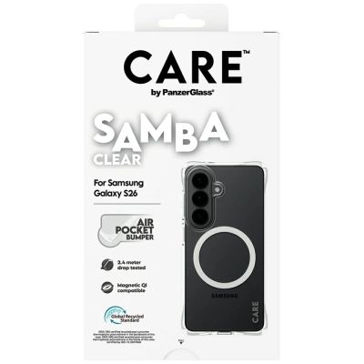 6. CARE by PanzerGlass Samba Transparent Qi Case for Samsung Galaxy S26 - Transparent