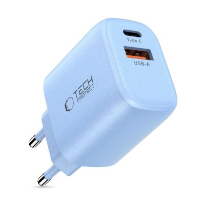 2. Tech-Protect NCA30 PD 30W QC3.0 USB-A / USB-C Wall Charger - Blue