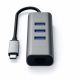 3. Satechi Aluminum Hub 2in1 - Aluminum Hub for Laptops and Desktops USB-C (3x USB-A, Ethernet) (Space Gray)