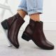 5. Women's insulated ankle boots with a block heel, burgundy Sergio Leone BT25239
