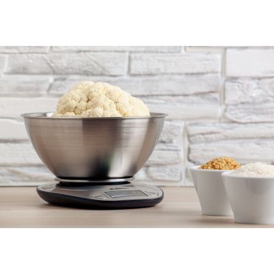 10. ELDOM ELECTRONIC KITCHEN SCALE WK320S RENA ACCURACY 1 G WEIGHT UP TO 5 KG LED DISPLAY STEEL WITH BOWL