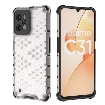 17. Honeycomb case armored cover with a gel frame Realme C31 transparent