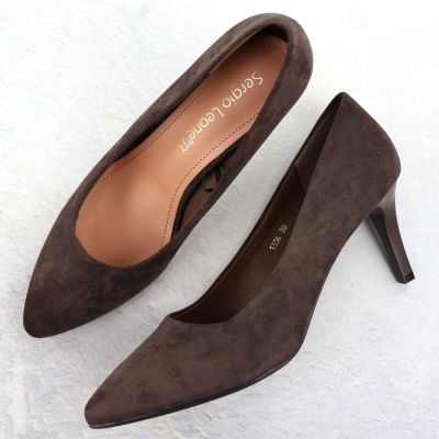 5. Chocolate suede women's pumps, Sergio Leone 1336
