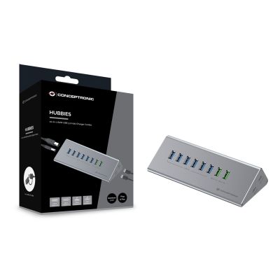 3. CONCEPTRONIC 10-port USB-A3.0/-C Hub Adapter -> 6xA3.0+m.Netz. Gr