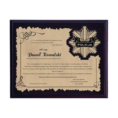 7. Plastic diploma with laminate engraving